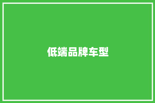 低端品牌车型