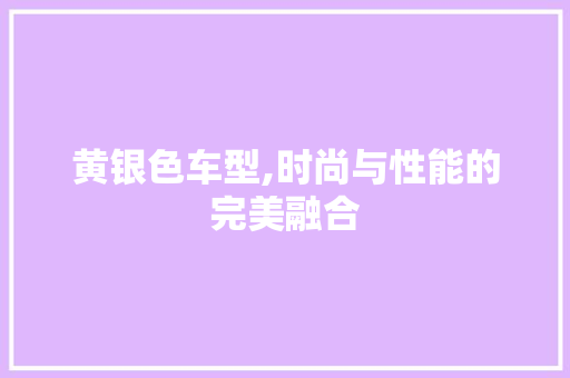黄银色车型,时尚与性能的完美融合