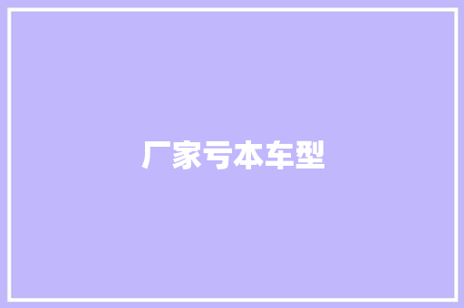 厂家亏本车型