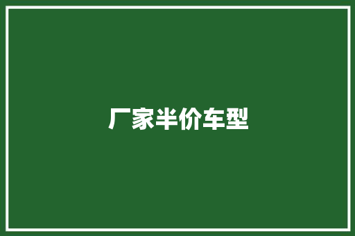 厂家半价车型