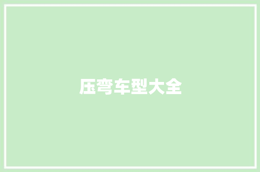压弯车型大全