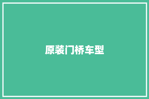 原装门桥车型