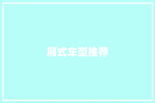 厢式车型推荐
