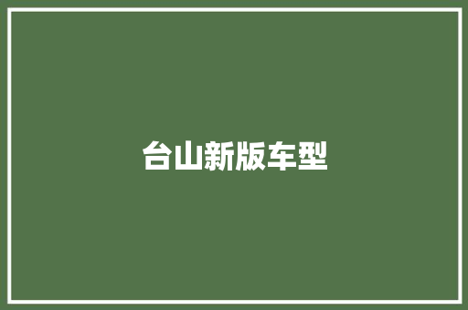 台山新版车型