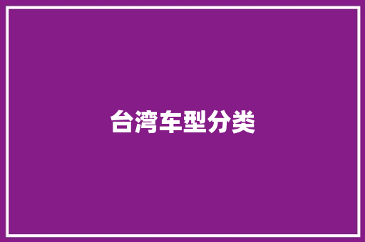 台湾车型分类