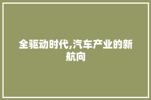 全驱动时代,汽车产业的新航向 蓄电池配件