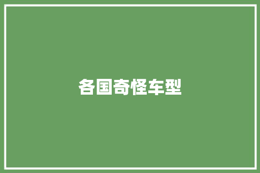 各国奇怪车型