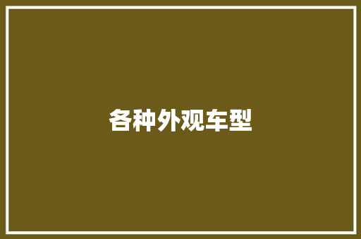 各种外观车型