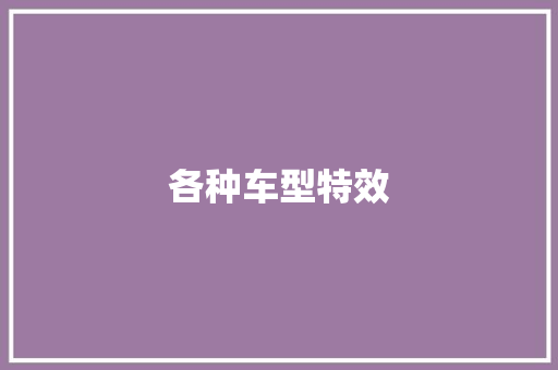 各种车型特效