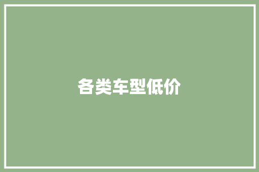 各类车型低价