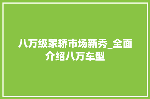 八万级家轿市场新秀_全面介绍八万车型 车灯配件