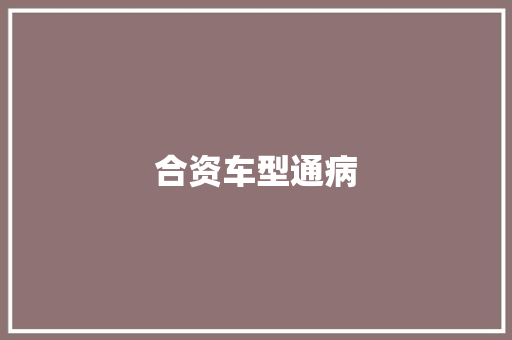 合资车型通病
