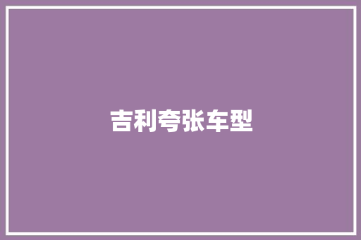 吉利夸张车型