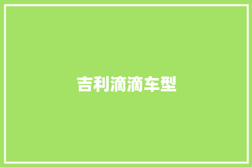 吉利滴滴车型