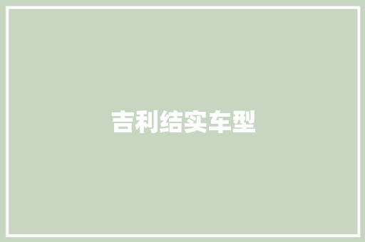吉利结实车型