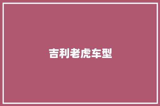 吉利老虎车型