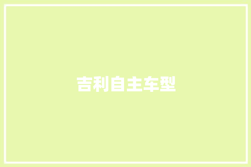 吉利自主车型