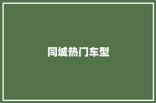 同城热门车型