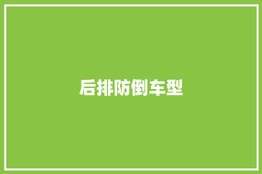 后排防倒车型
