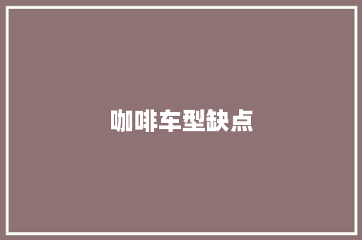 咖啡车型缺点