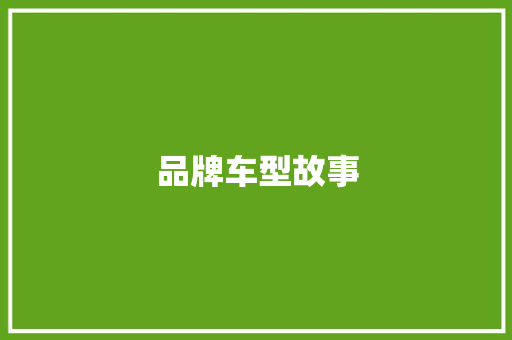 品牌车型故事