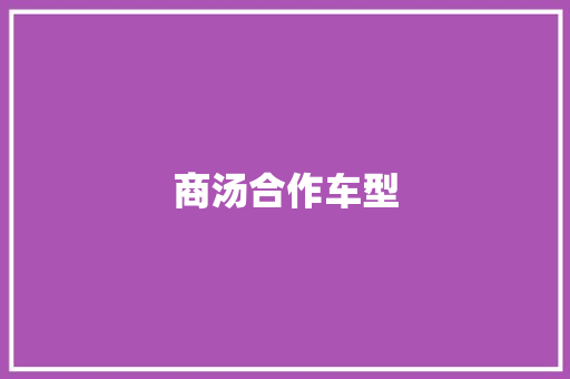 商汤合作车型