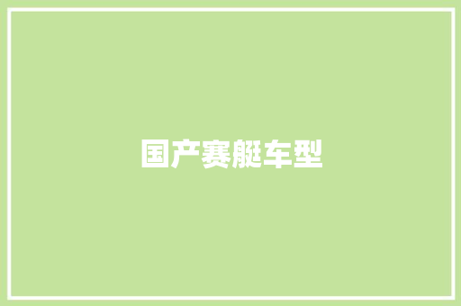 国产赛艇车型