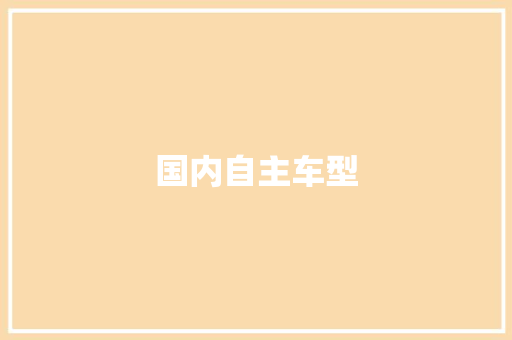 国内自主车型