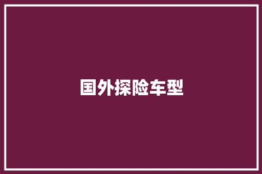 国外探险车型