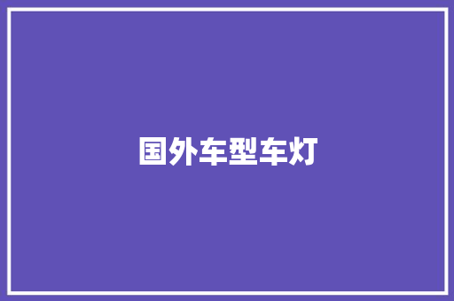 国外车型车灯