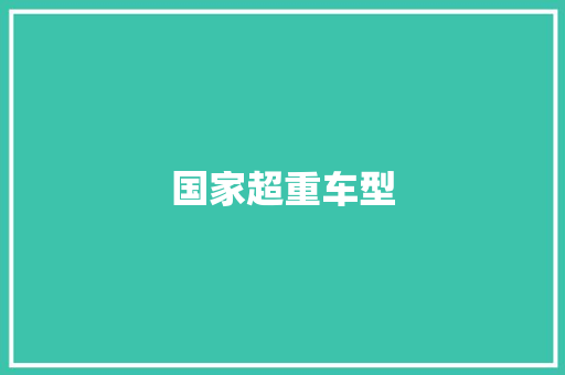 国家超重车型