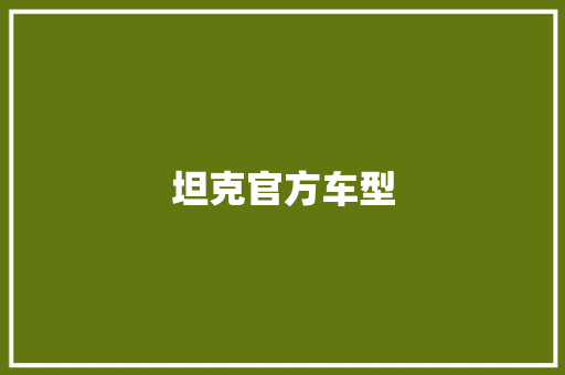 坦克官方车型