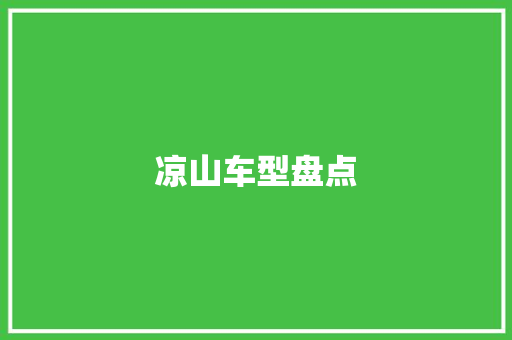 凉山车型盘点
