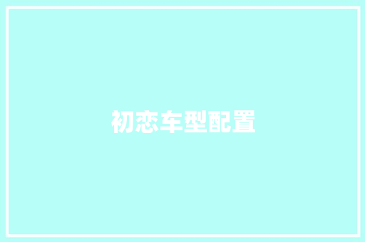 初恋车型配置