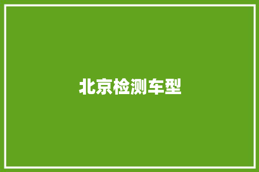 北京检测车型