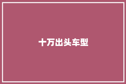 十万出头车型