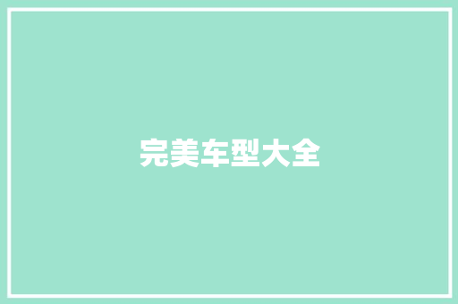 完美车型大全
