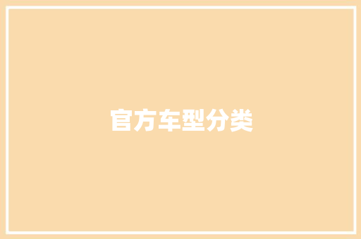 官方车型分类