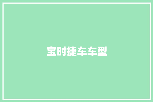 宝时捷车车型