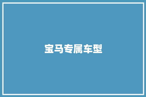 宝马专属车型