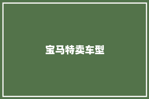 宝马特卖车型