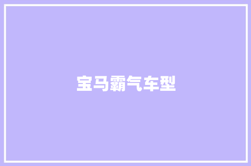宝马霸气车型