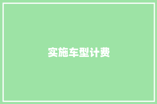 实施车型计费