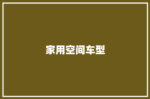 家用空间车型