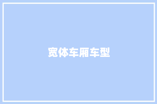 宽体车厢车型