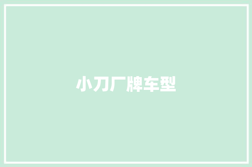 小刀厂牌车型