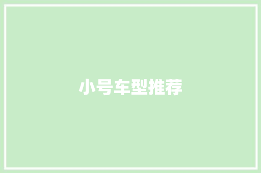小号车型推荐