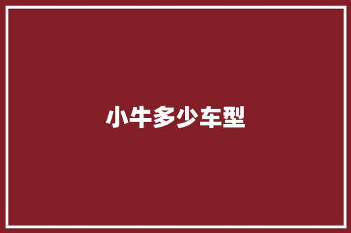 小牛多少车型