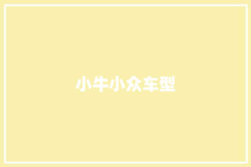 小牛小众车型
