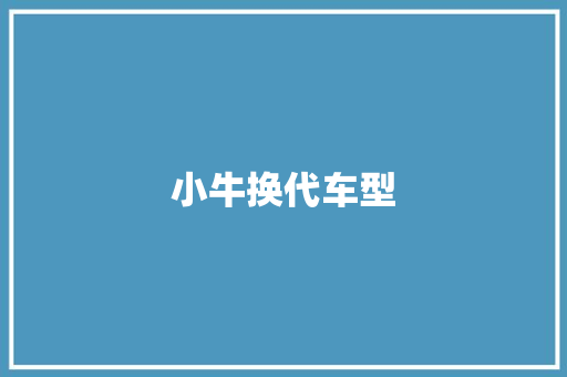 小牛换代车型